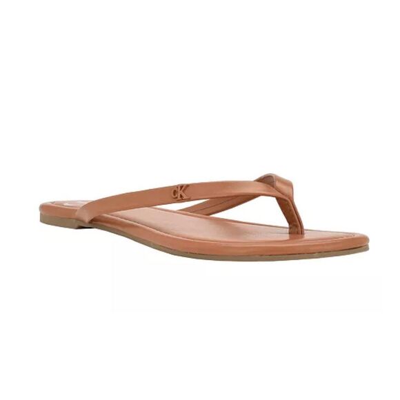 Calvin Klein Sandals Crude Flip Flip Size 10 in Brown Lightweight - Picture 1 of 6